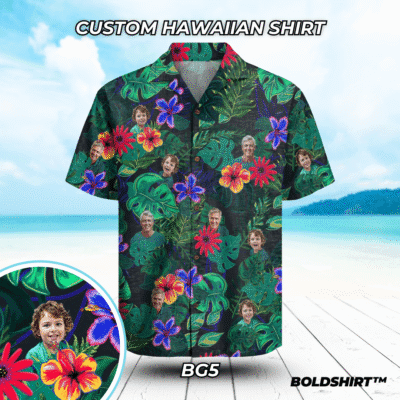 Personalized Hawaiian Shirt With Faces – Grandpa & Grandson