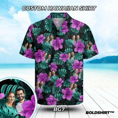 Personalized Hawaiian Shirt With Faces – Mom & Dad