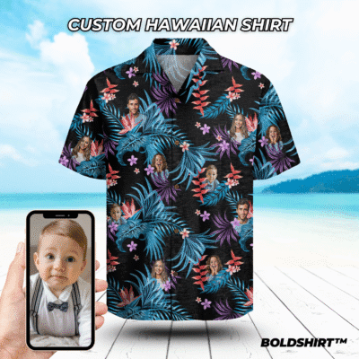 Personalized Hawaiian Shirt With Faces – Midnight Tropic