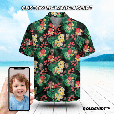 Personalized Hawaiian Shirt With Faces – Tropical Bloom