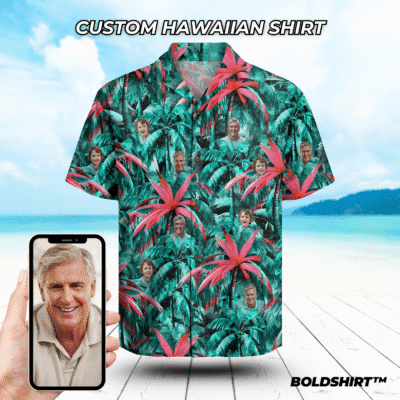 Personalized Hawaiian Shirt With Faces – Neon Island