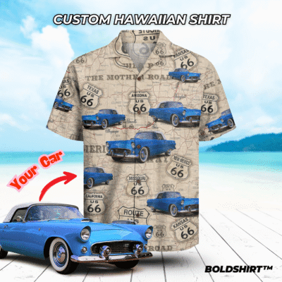 Personalized Hawaiian Shirt With Cars – Route66