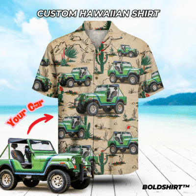 Personalized Hawaiian Shirt With Cars – Desert