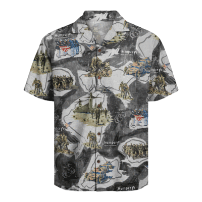 US Marine Corps 250th Years Of Service Hawaiian Shirt