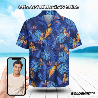 Personalized Hawaiian Shirt With Faces – Blue Jungle