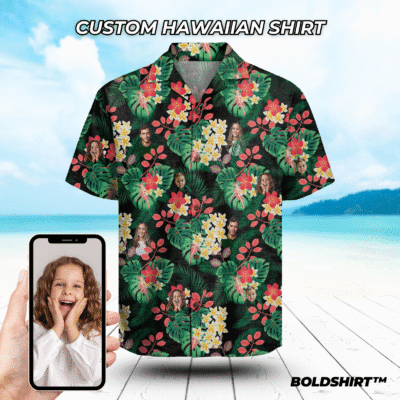 Personalized Hawaiian Shirt With Faces – Tropical Bloom