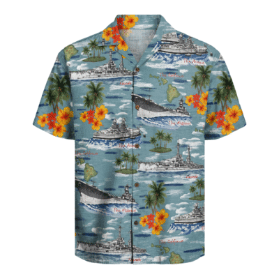 WWII US Battleships Hawaiian Shirt