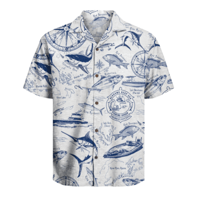 White Tropical Fishing Hawaiian Shirt
