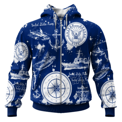 US NAVY 250th Years Of Service All-over Hoodie