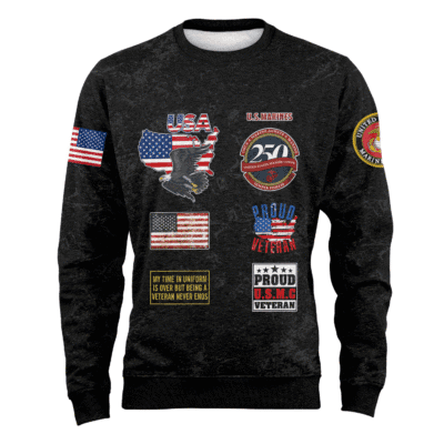 US MARINES 250th Years Of Service Fleece Sweatshirt