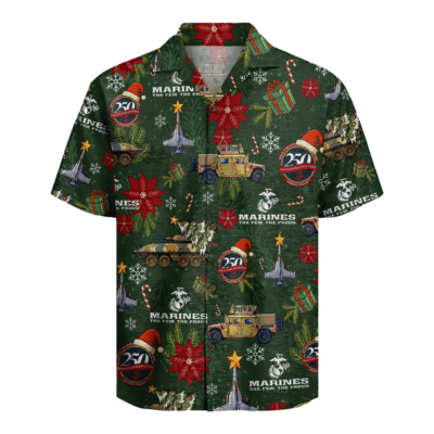 US MARINES 250th Years Of Service Christmas Hawaiian Shirt
