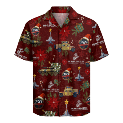 US MARINES 250th Years Of Service Christmas Hawaiian Shirt