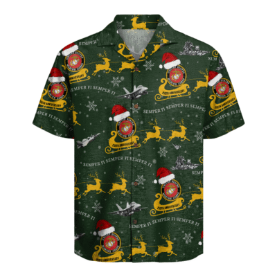 US MARINES 250th Years Of Service Christmas Hawaiian Shirt