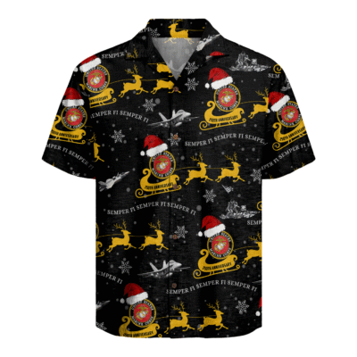 US MARINES 250th Years Of Service Christmas Hawaiian Shirt