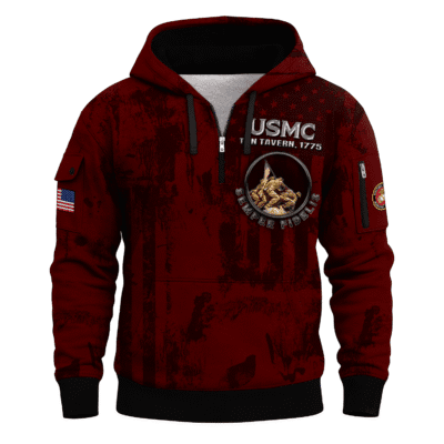 US MARINE 250th Years Of Service All-over Quater Zip Hoodie