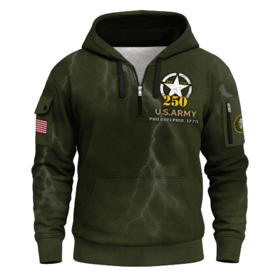 US ARMY 250th Years Of Service All-over Quater Zip Hoodie