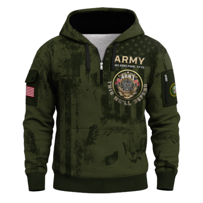 US ARMY 250th Years Of Service All-over Quater Zip Hoodie