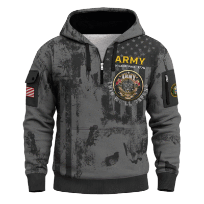US ARMY 250th Years Of Service All-over Quater Zip Hoodie