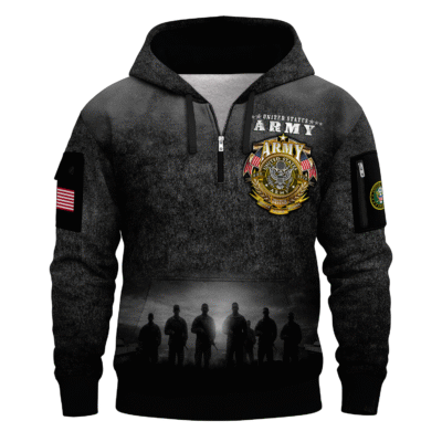 US ARMY 250th Years Of Service All-over Quater Zip Hoodie