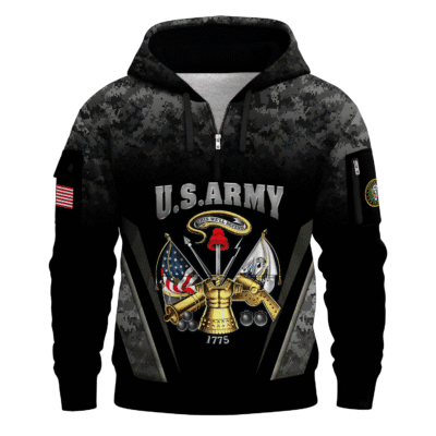 US ARMY 250th Years Of Service All-over Quater Zip Hoodie