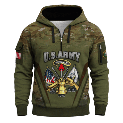 US ARMY 250th Years Of Service All-over Quater Zip Hoodie