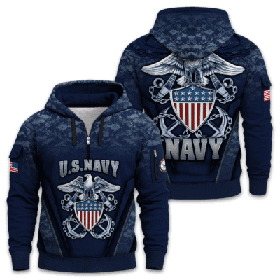 US NAVY 250th Years Of Service Quarter Zip Hoodie
