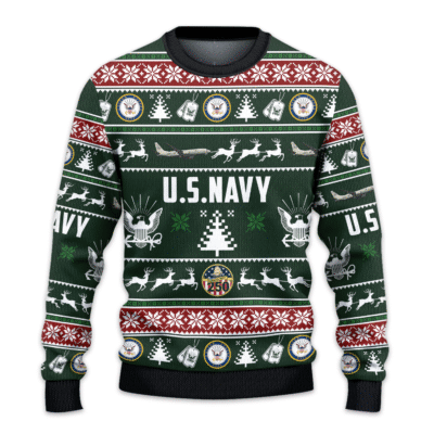 US NAVY 250th Years Of Service All-over Sweater