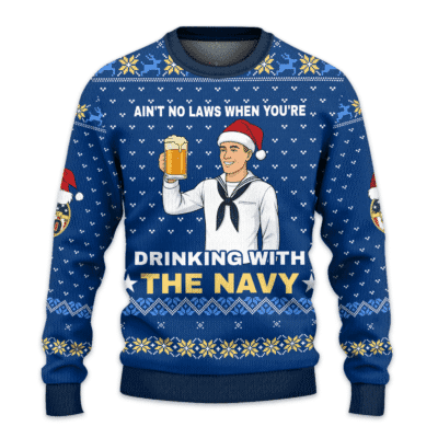 US NAVY 250th Years Of Service All-over Sweater