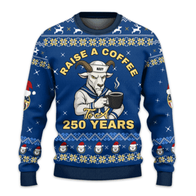 US NAVY 250th Years Of Service All-over Sweater