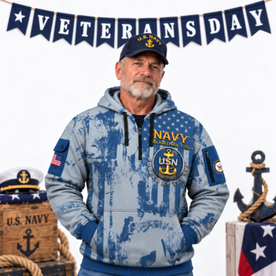 US NAVY 250th Years Of Service Quarter Zip Hoodie
