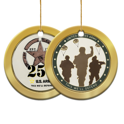 US ARMY  250th Years Of Service Ceramic Ornament