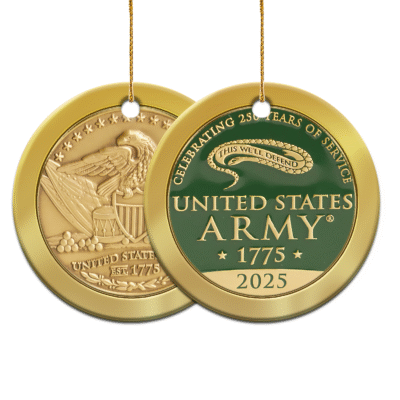 US ARMY  250th Years Of Service Ceramic Ornament