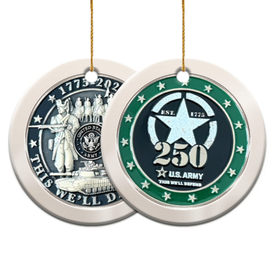 US ARMY  250th Years Of Service Ceramic Ornament