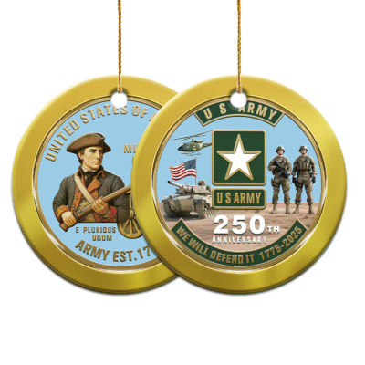 US ARMY  250th Years Of Service Ceramic Ornament