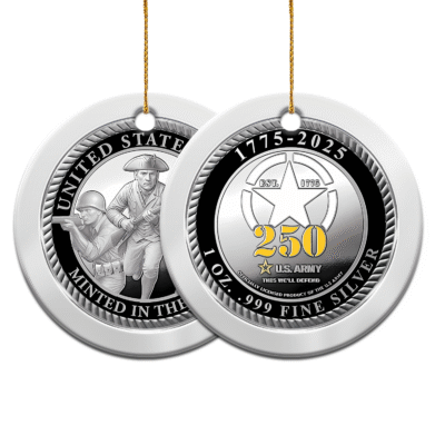 US ARMY  250th Years Of Service Ceramic Ornament