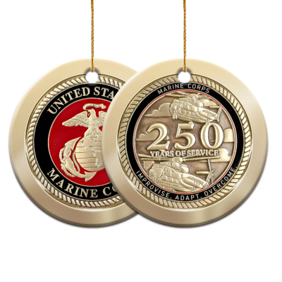 US MARINES  250th Years Of Service Ceramic Ornament