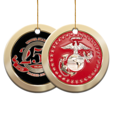 US MARINES  250th Years Of Service Ceramic Ornament