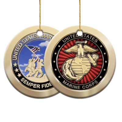 US MARINES  250th Years Of Service Ceramic Ornament