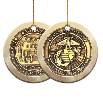 US MARINES  250th Years Of Service Ceramic Ornament