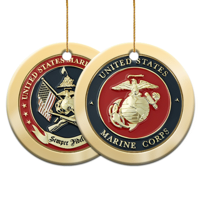 US MARINES  250th Years Of Service Ceramic Ornament