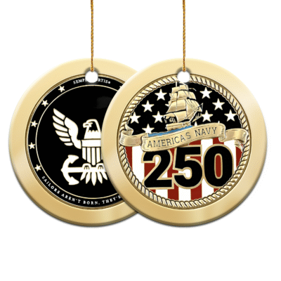 US NAVY  250th Years Of Service Ceramic Ornament