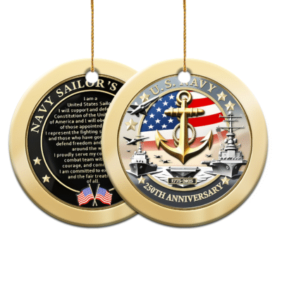 US NAVY  250th Years Of Service Ceramic Ornament