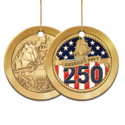 US NAVY  250th Years Of Service Ceramic Ornament