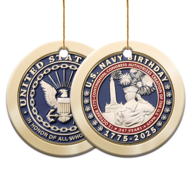 US NAVY  250th Years Of Service Ceramic Ornament