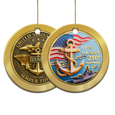 US NAVY  250th Years Of Service Ceramic Ornament