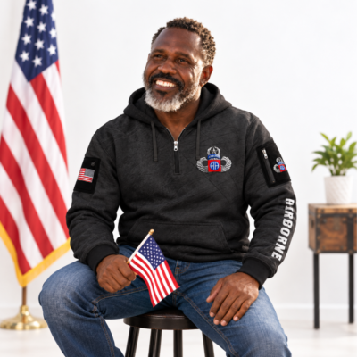 US ARMY AIRBORNE Quarter Zip Hoodie