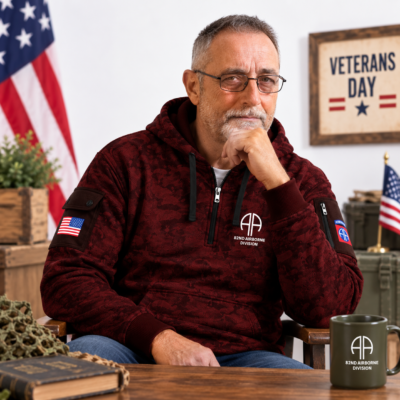 US Army 82nd Airborne Quarter Zip Hoodie