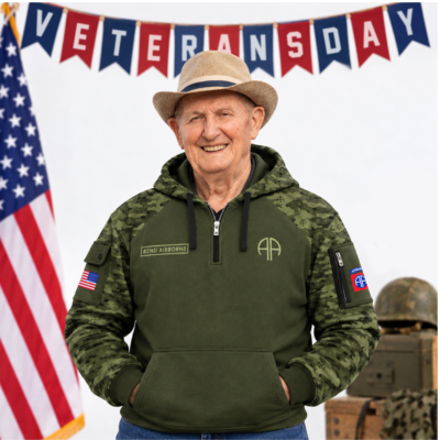 US Army 82nd Airborne Quarter Zip Hoodie