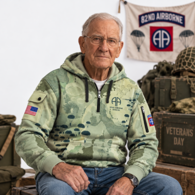 US Army 82nd Airborne Quarter Zip Hoodie