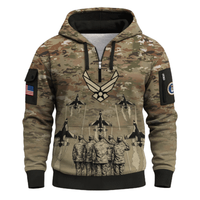US AIR FORCE 78TH Years Of Service All-over Quater Zip Hoodie